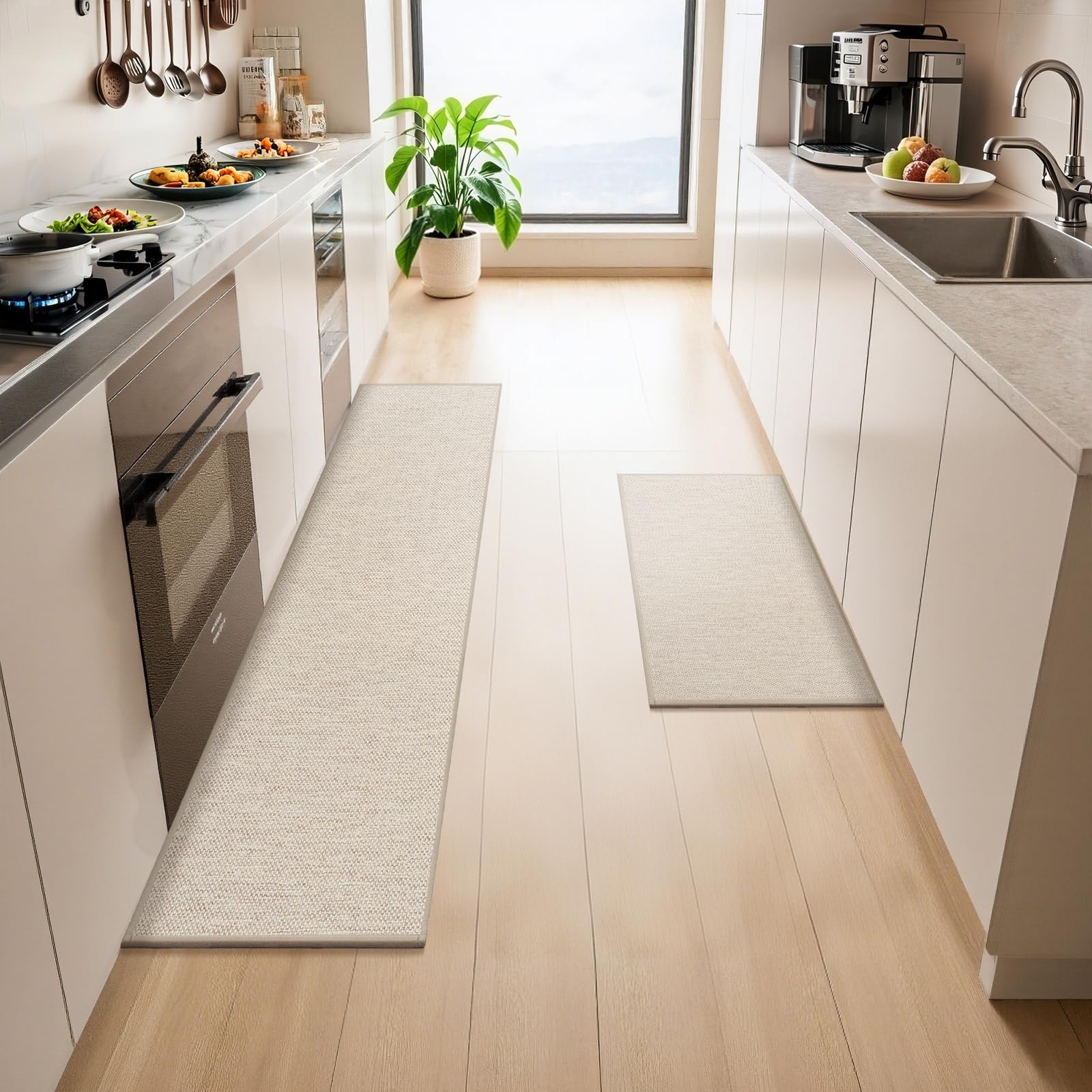 LEKEEPGO Alfombra Cocina Lavable Antideslizante 43.5x200cm, Alfombras Cocina Lavable, Alfombra Pasillo Larga, Tapete Cocina, Absorbente Alfombra para Cocina, Comedor, Lavadero, Pasillo, Gris — view 21