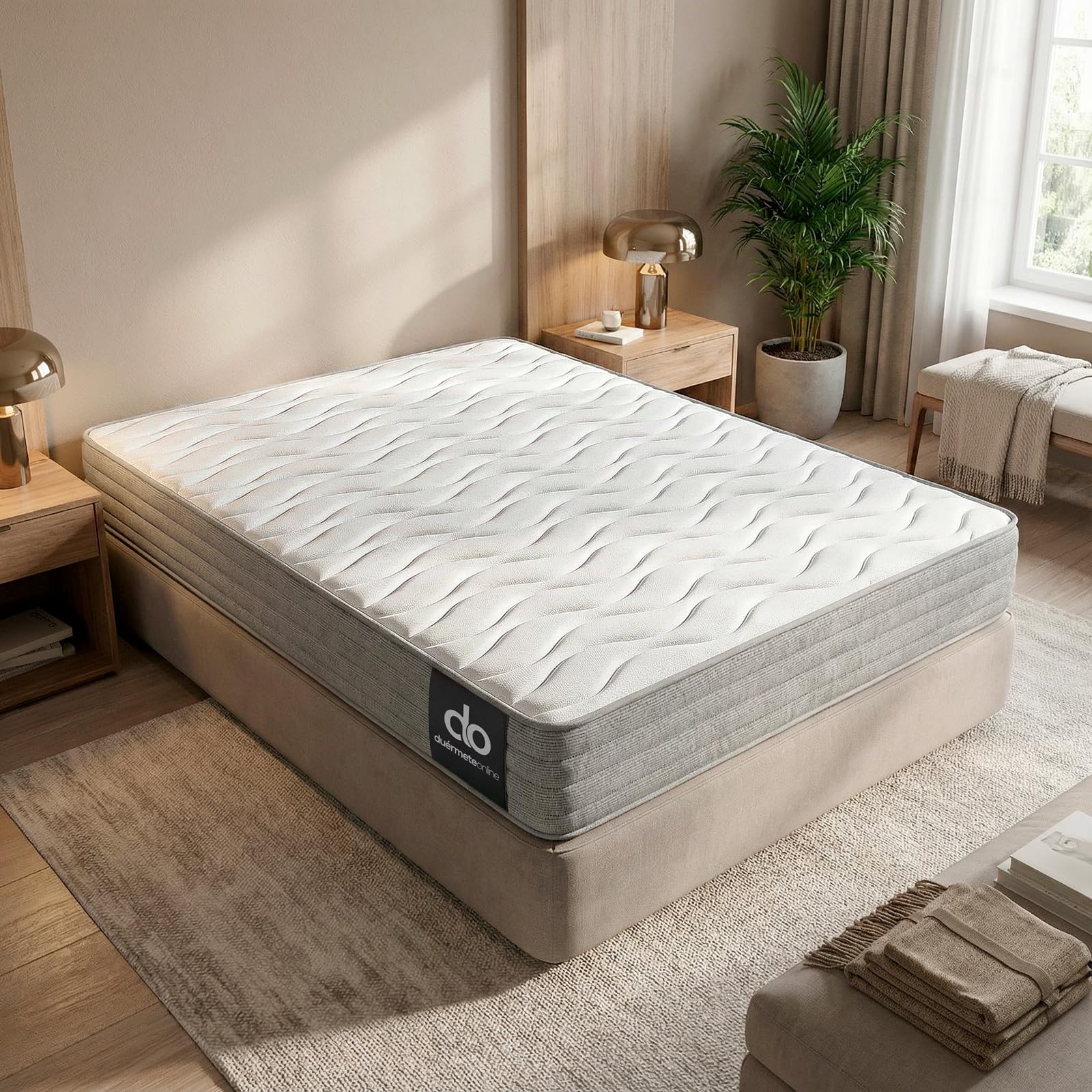 Duérmete Online - Colchón 90 x 190 Viscoelástico Frida con Cara Invierno/Verano, Ergonómico, Confort y Dureza Óptimos, Higiénico y Transpirable, Grosor 21cm