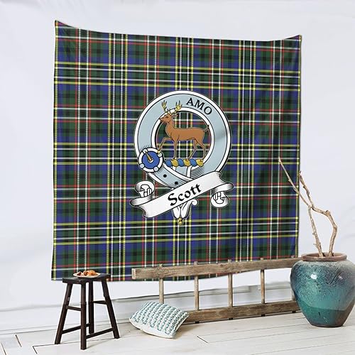 Miniatura 4 de Hei Bai.JZQ Scott Green - Tapiz para colgar en la pared, diseño moderno de clan tartán, póster para dormitorio, sala de estar, decoración del hogar,