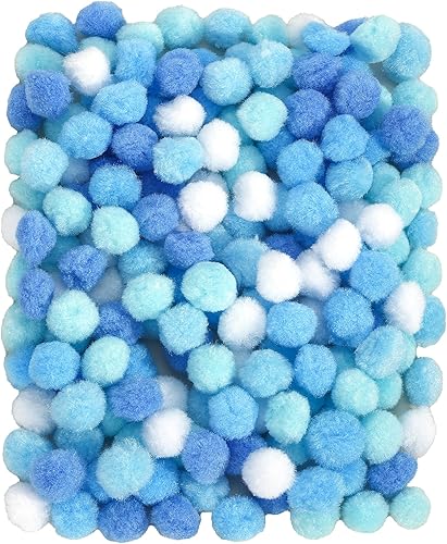 Miniatura 45 de Caydo [400 piezas] - 300 pompones surtidos de 1 pulgada con 100 pompones multicolor para artes y manualidades para niños, decoración de manualidades