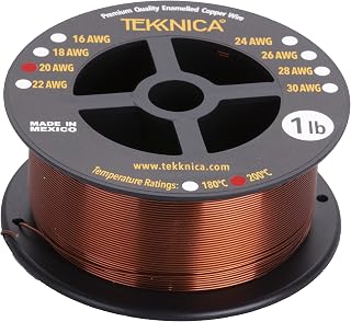Magnet Wire 20 AWG, 200°C, 1 LB(.45Kg), (Enamelled 100% Copper Magnet Wire). Widely Used for: Transformers, Motors, Inductors, Generators, Electro_Magnets.