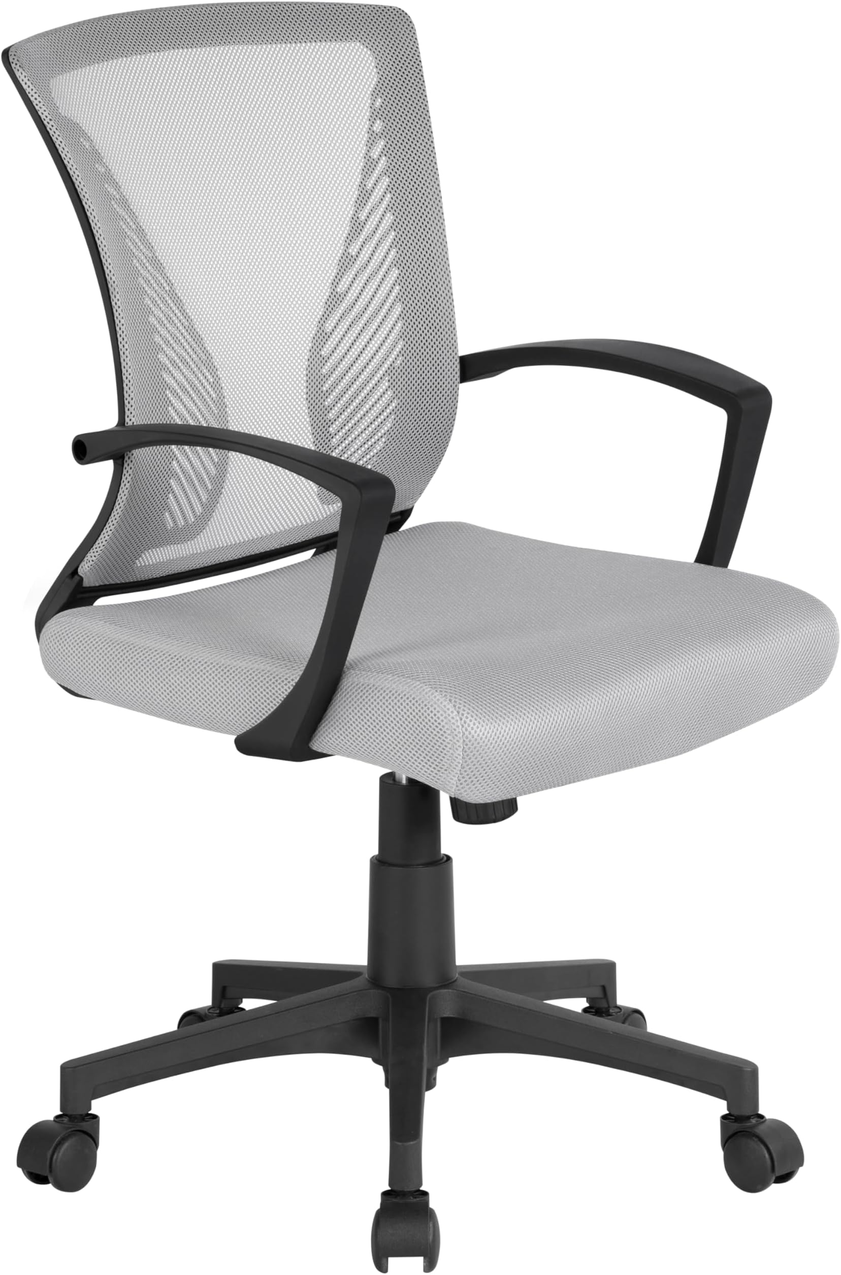 Yaheetech Adjustable Desk Chair Executive Computer Office Chair Ergonomic Swivel Mesh Chair with Comfy Lumbar Support and Arms for Home Light Grey