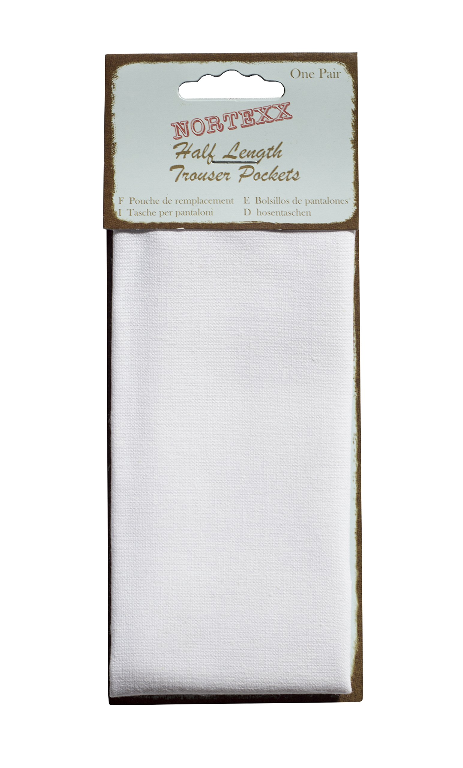 Nortexx Sew in Half Replacement Trouser Pocket, White