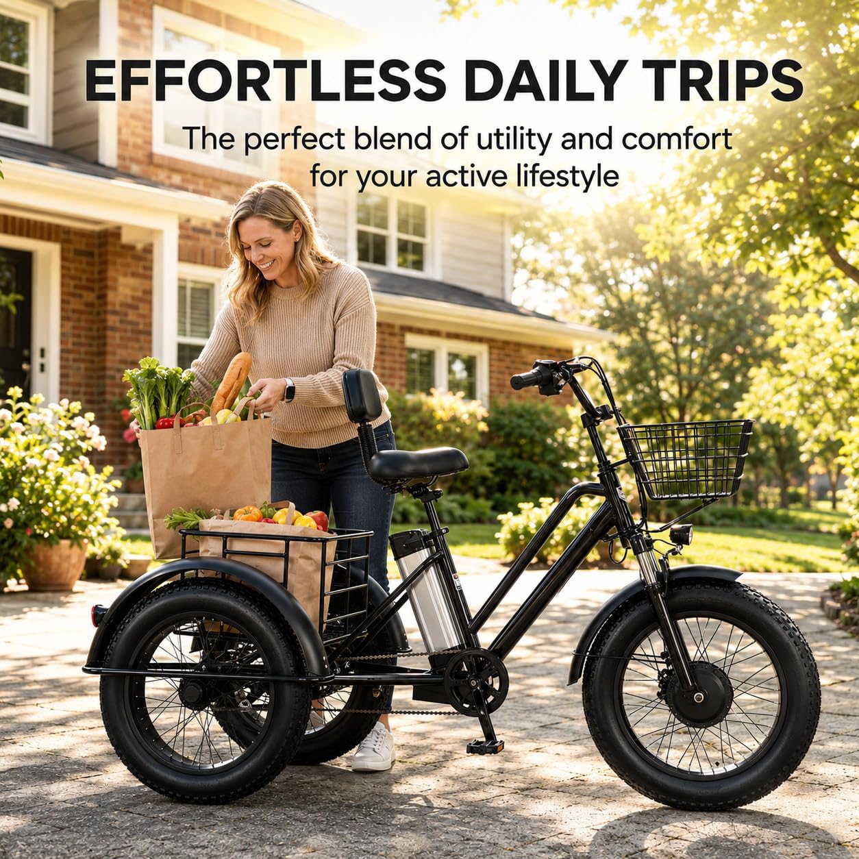 Tricycle électrique pour Adultes – Capacité De Charge 200Kg