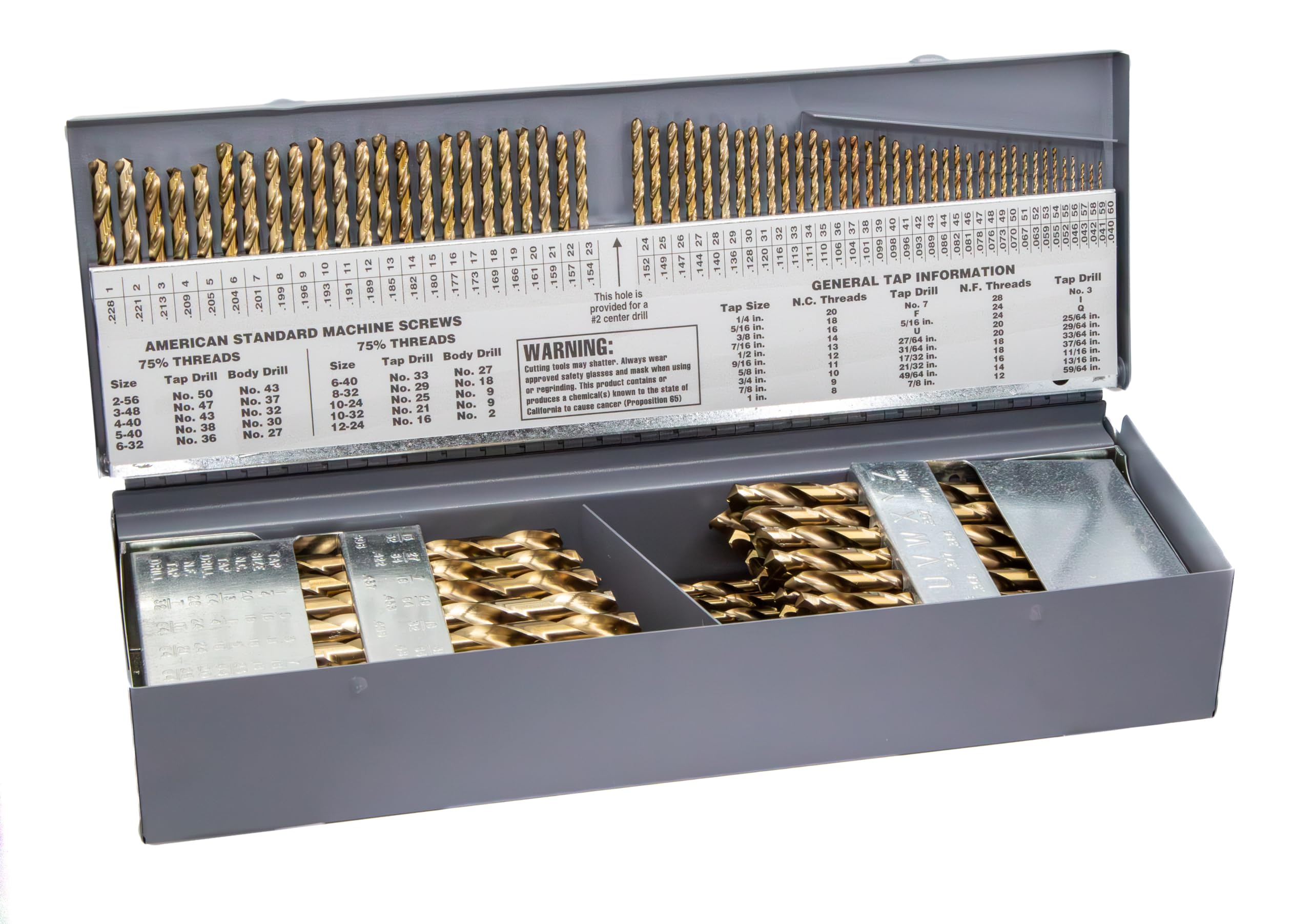Drill America DWD115J-CO-SET 115 Piece m35 Cobalt Drill Bit Set (1/16