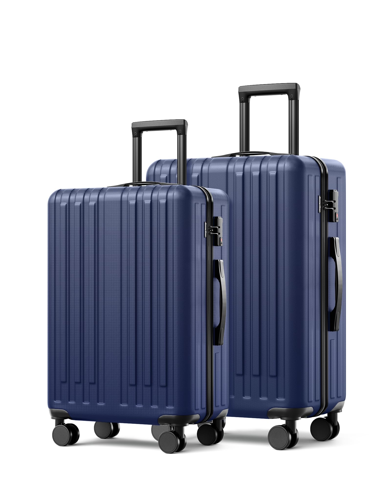 SunnyTour Luggage Sets 2 Piece, Hardside Lightweight Suitcase Sets with Double Spinner Wheels (20"/24", Blue)