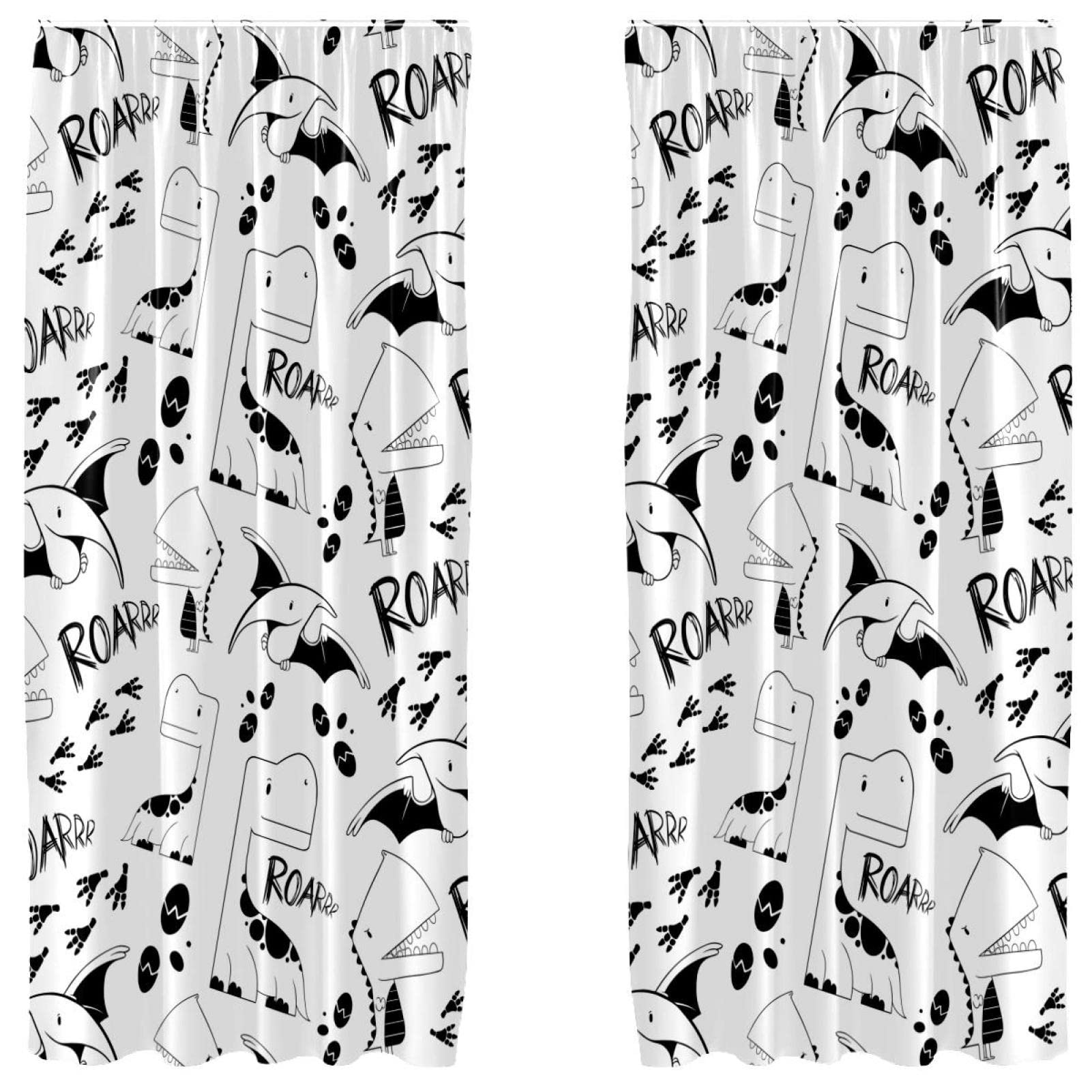 Cortinas opacas de dinosaurios para decorar habitaciones infantiles y cuartos de juego