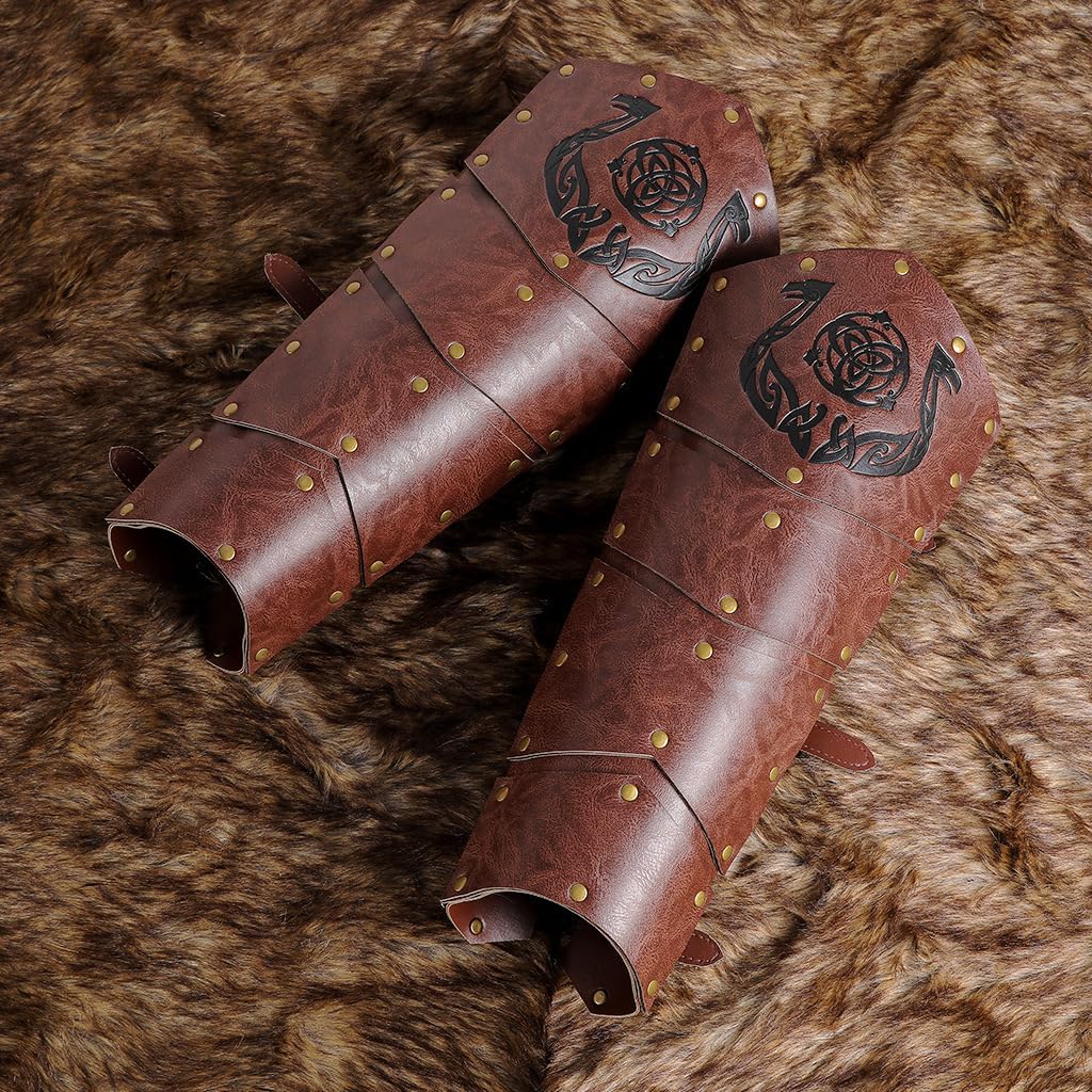 Medieval Boot Covers for Men Renaissance Pirate Boots Cover Faux Leather Shoes Cover Viking Warrior Knight Armor Leg Gaiters - Image 5