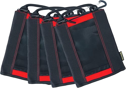 Miniatura 8 de MELOTOUGH Bolsa de herramientas de lona pequeña con cremallera, bolsa de herramientas con ventana de malla y clip de mosquetón (4, azul)