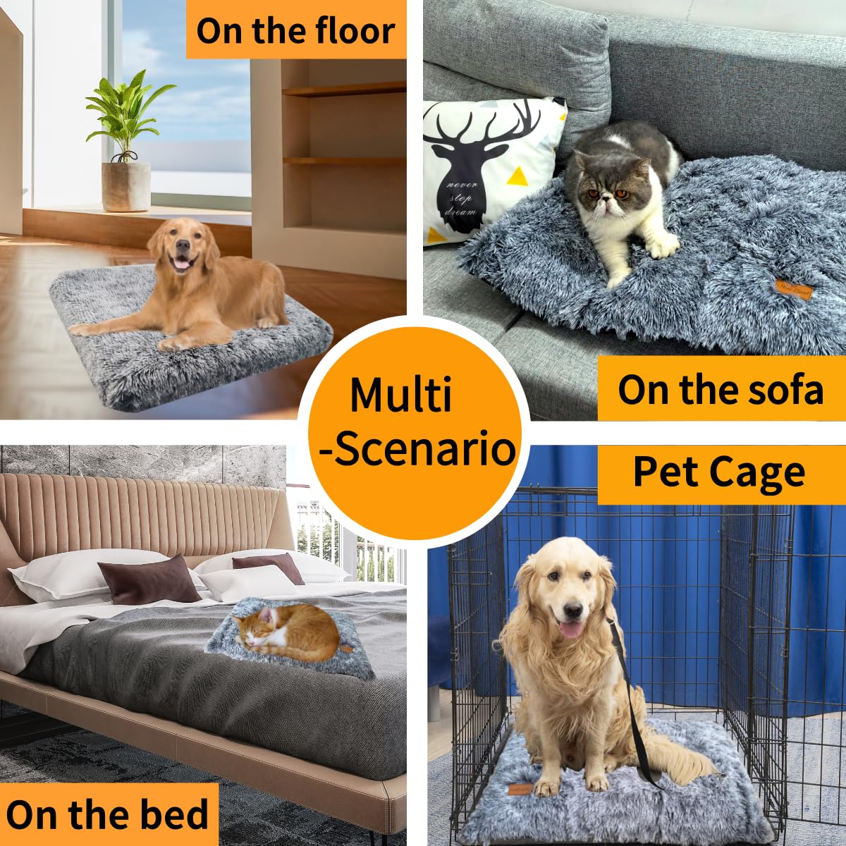 Little Bean Tapis Auto-Chauffant pour Chiens et Chats - Lit Doux et Chaud - Non électrique - pour extérieur et intérieur - Grands Chatons et Petits Chiots (L)