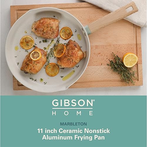 Miniatura 2 de Gibson Home Marbleton - Sartén grande de aluminio de 11 pulgadas, no tóxico, sartén antiadherente de cerámica de alta calidad, sartén para huevos de