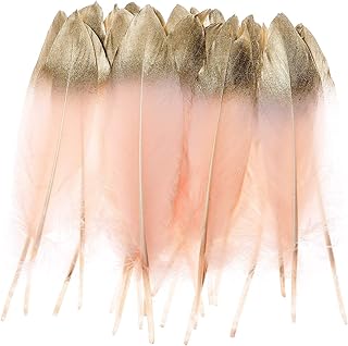 Sponsored Ad - 50pcs Dipped Gold & Silver Goose Feathers 6-8 inch Natural Feather for a Variety of Crafts and Apparel (Gol...