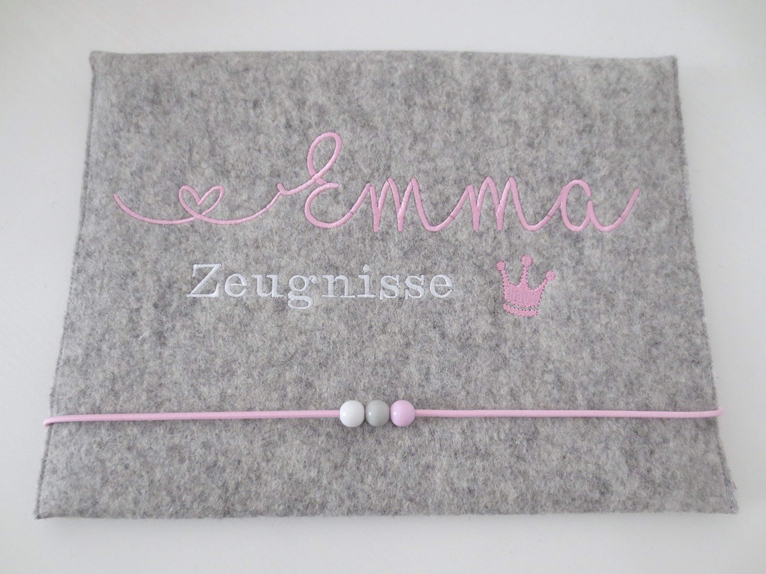 Zeugnismappe Wollfilz Mappe Zeugnisse DIN A4 Grundschule Schule "Krone"