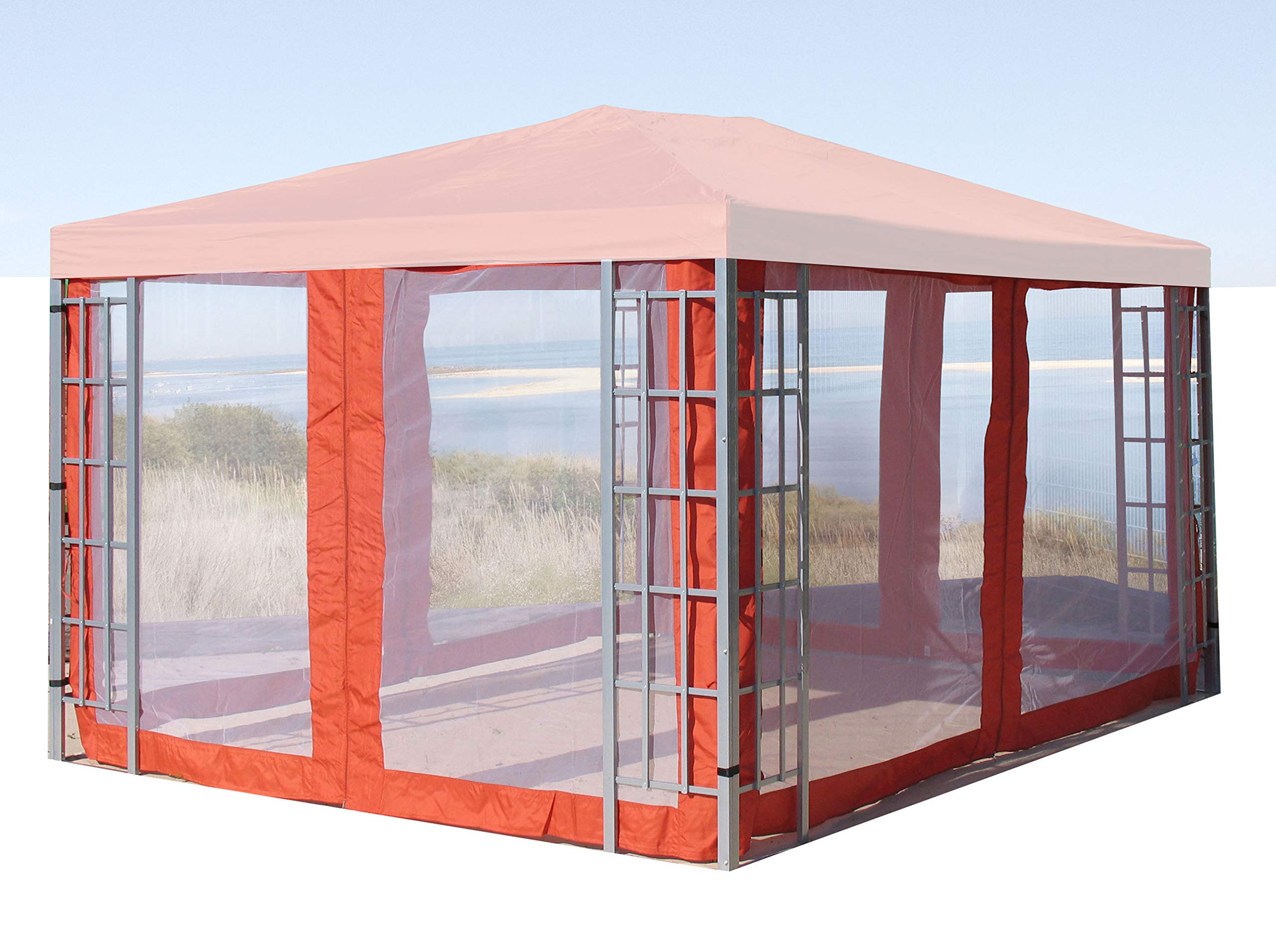 Pareti Laterali Per Gazebo 3x4 M - Con Zanzariera, Colore Antracite - Foto 8