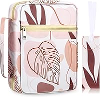 Vista 1 de Laumoi Funda para la Biblia para mujer, funda de Biblia floral de 10 pulgadas, bolsa protectora portátil para suministros de estudio bíblico, Varios