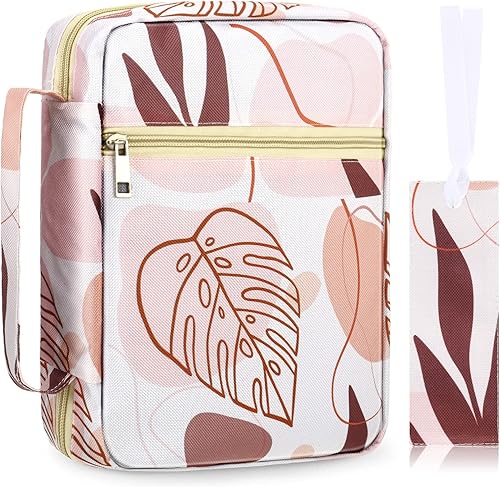 Laumoi Funda para la Biblia para mujer, 10 pulgadas, con hojas para la Biblia, bolsa de transporte religiosa grande para mujeres, regalo de libro