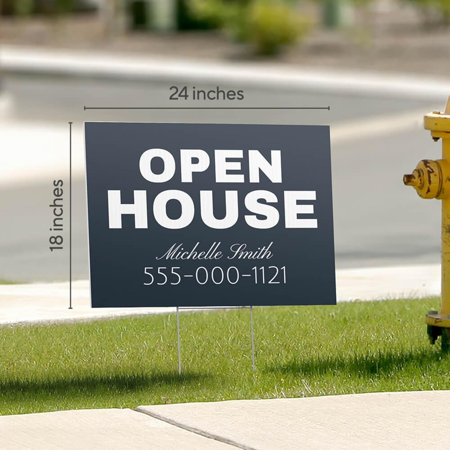 Staples Custom Yard Sign - Corrugated Plastic Sign with H-Stake - 24W" x 18L" Personalized Outdoor Sign for Events, Promotions, and Real Estate (Wood)