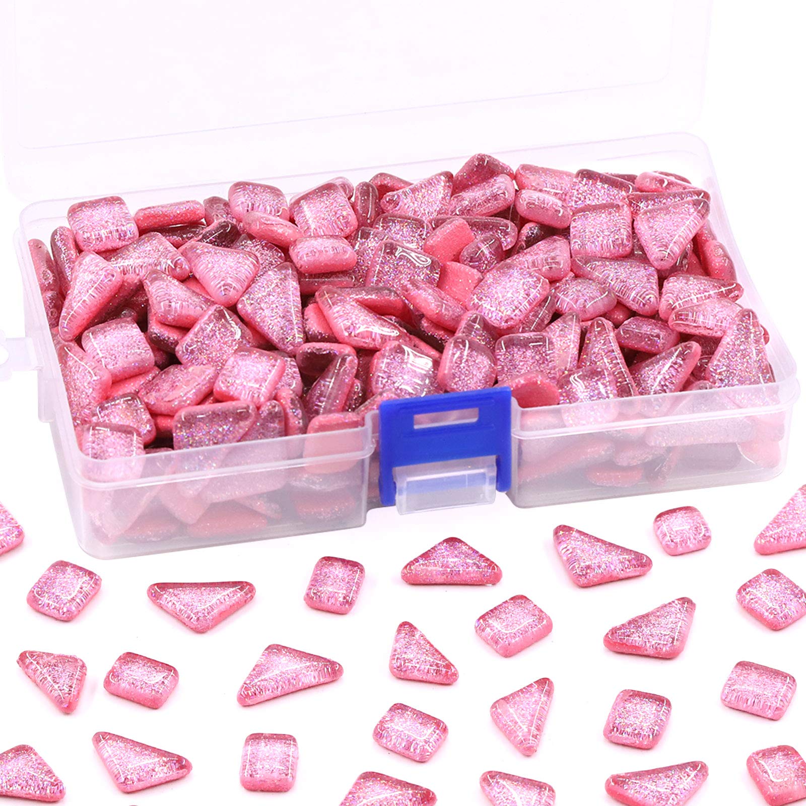 Mosaïque rose brillant Swpeet carrés et triangles pour loisirs créatifs