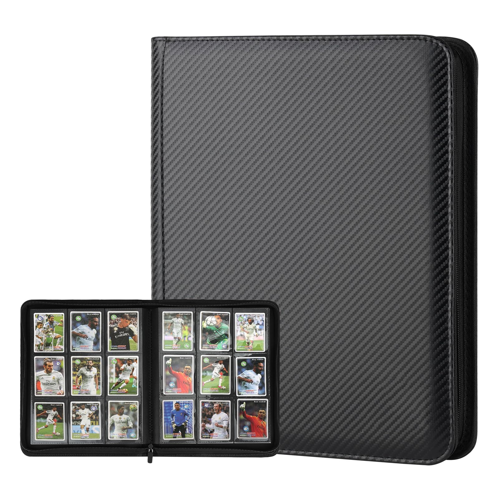 GERMUN - Carpeta de tarjetas coleccionables con 9 bolsillos, cubierta de poliuretano para 360 tarjetas, carpetas de tarjetas coleccionables de alta calidad, álbum de tarjetas de bolsillo de doble cara