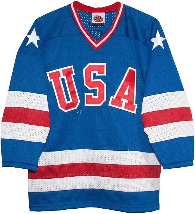 Amazon Com Usa 1980 Olympic Miracle On Ice Away Blue Hockey Jersey Adult Sizes Sports Outdoors