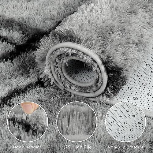 Vista 45 de JUNOVO - Alfombras de área ultra suaves de 3 x 5 pies, alfombras esponjosas para dormitorio, niños, niñas, bebés, sala de estar, suelo, cuarto