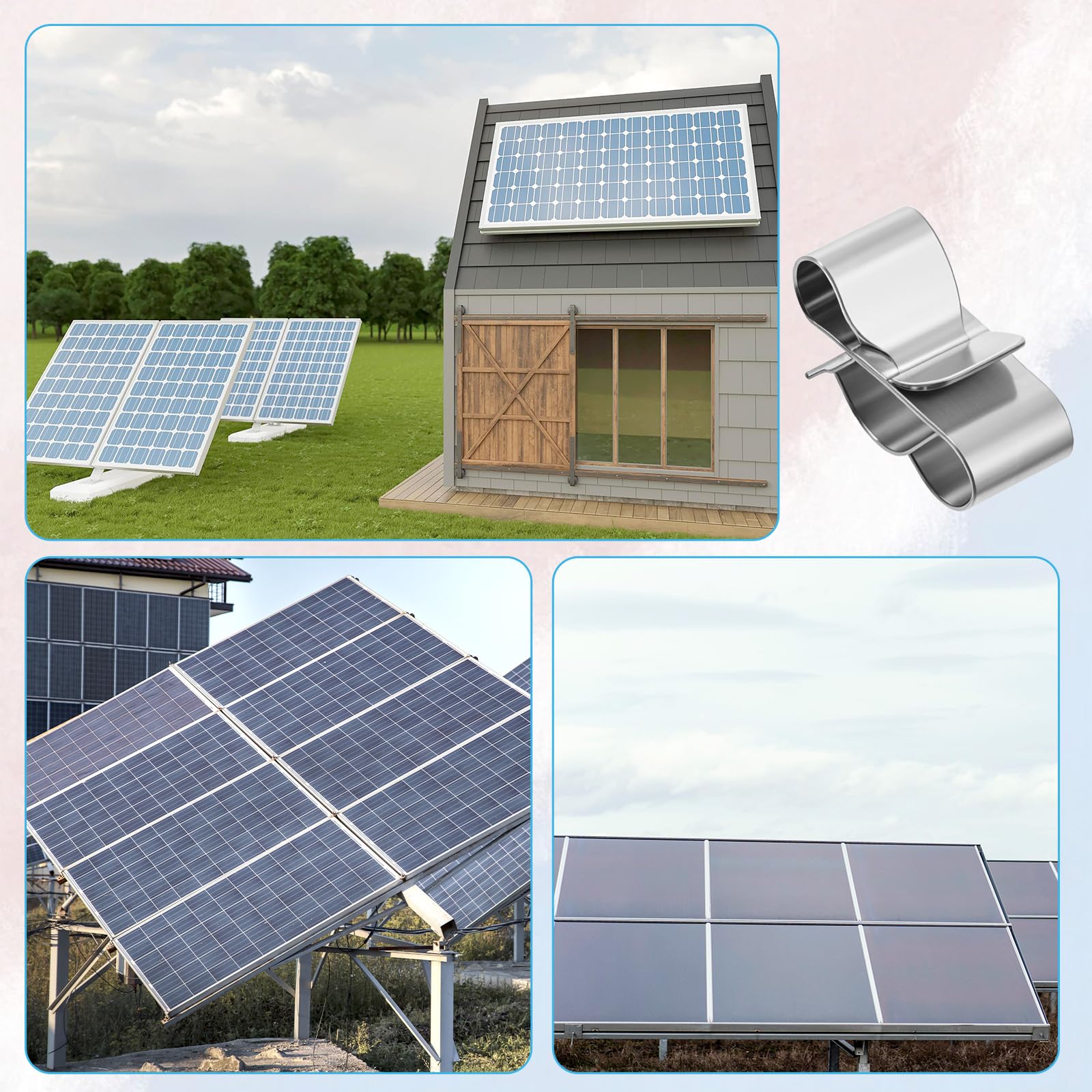 Produktbild von 50 Stück Edelstahl-Kabelklemmen – 22,5 Mm, Silber, Doppeldraht-Halter, Für Solarpanel, Boot, Anhänger & Werkbank