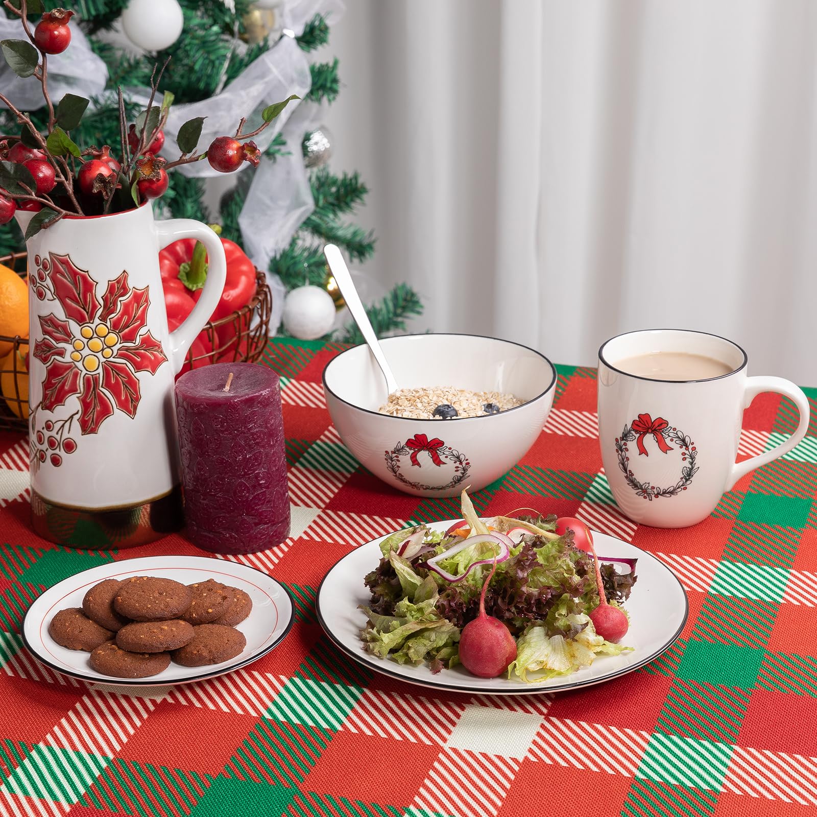 LEHAHA Cereamic Christmas Plates, 6 inch Quality Porcelain Holiday