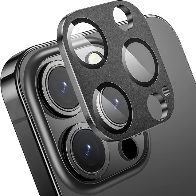 WSKEN for iPhone 14 Pro/iPhone 14 Pro Max Camera Lens Protector,Matte Alloy Metal Glass Camera Screen Protector Scratch Resistant Cover Accessories 2022, Black