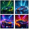 Qubitly 4Pcs Car Posters, Cool Racing Posters for Bedroom Aesthetic, Modern Super Car Poster for Bedroom Boys, Living Room, Office, Dorm, Gifts (Unframe, 8x12inch)