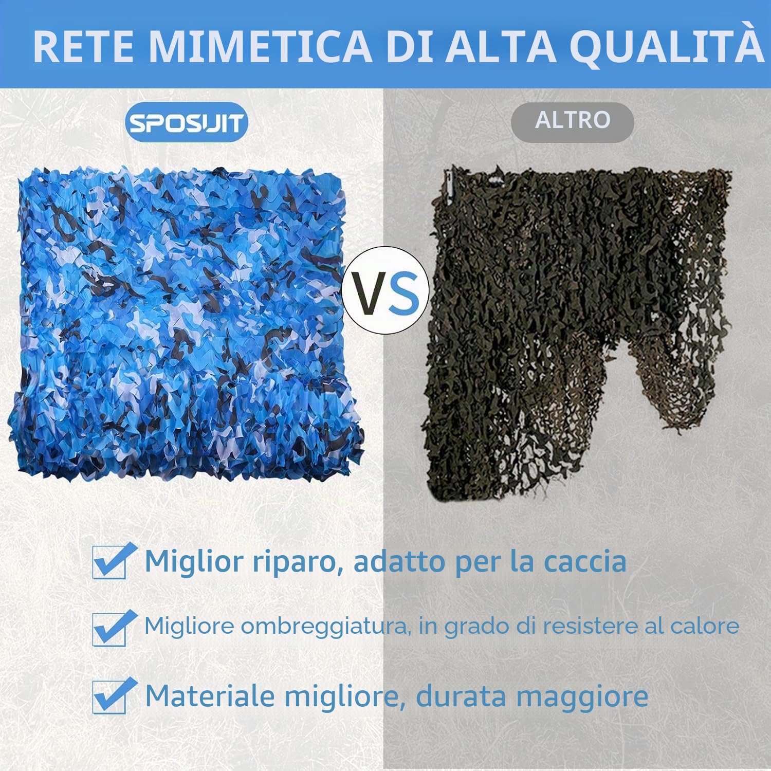 NEWFUN 5x4M Rete Mimetica Ombreggiante, Telo Mimetico Ombreggiante, per la Caccia, il Campeggio, la Foresta, il Giardino e Altre Scene, Militare