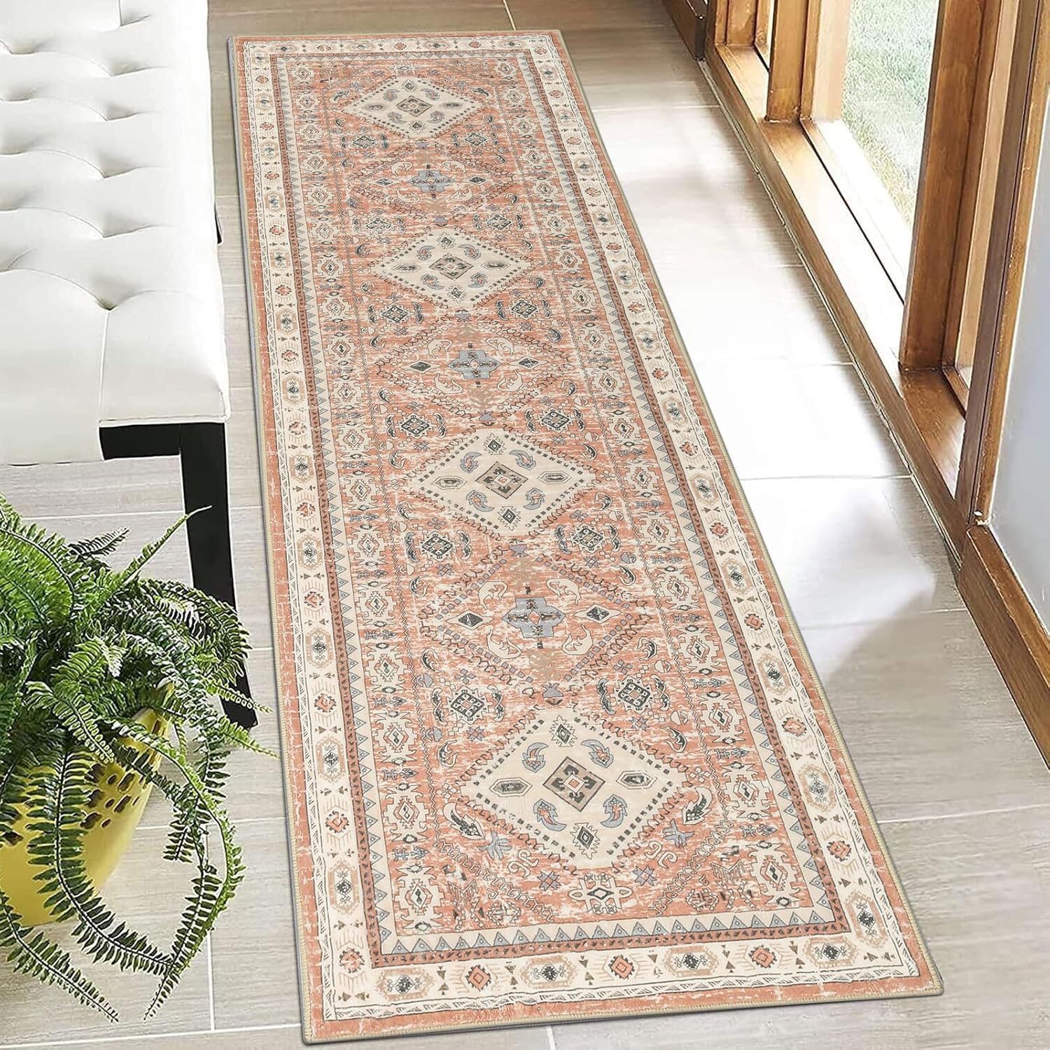Bsmathom Boho Runner Rug, Non Slip Runner Rug 2x6