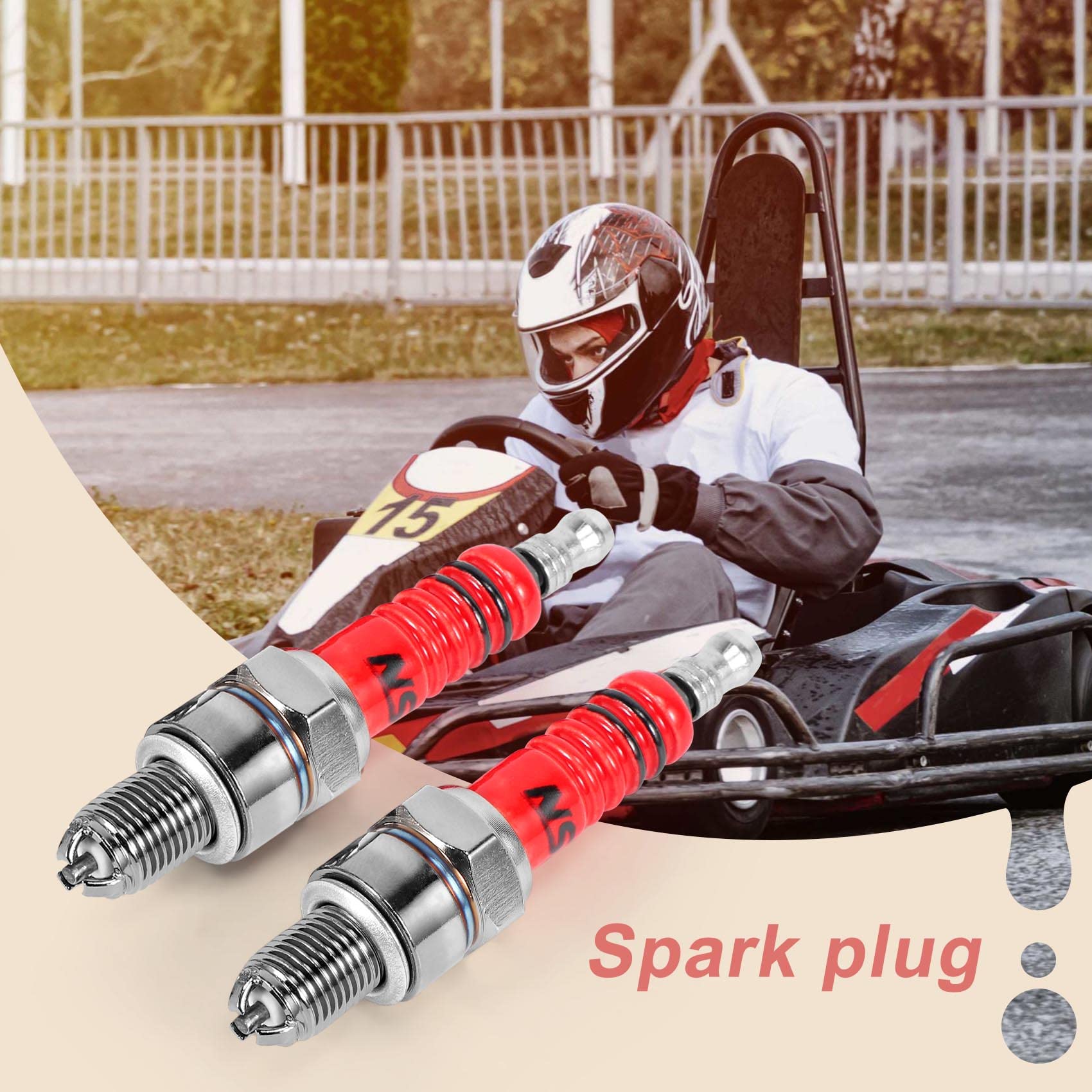 Amazon | 2個入りレーシング3電極点火プラグA7tc、50cc 110cc