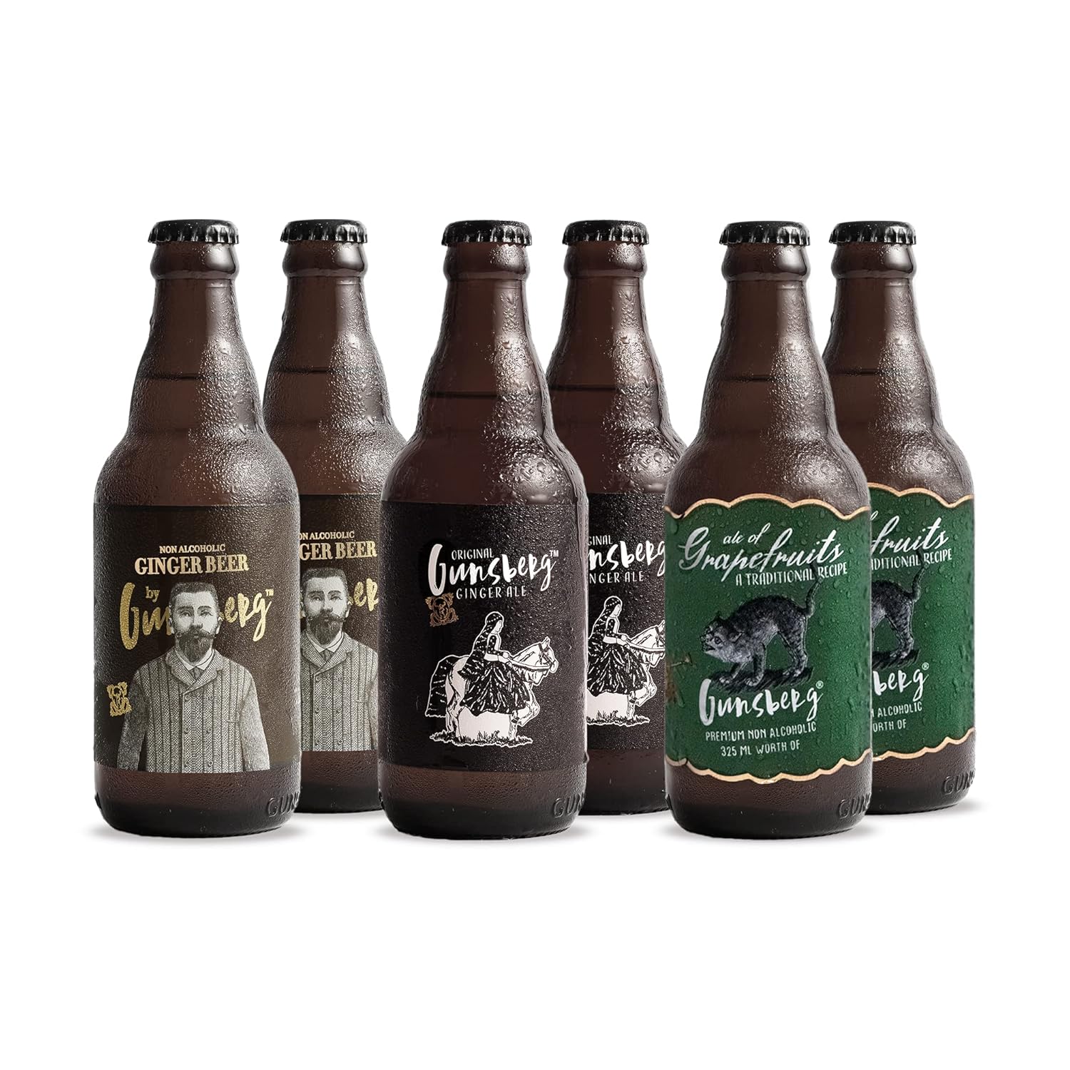 Gunsberg Variety Pack Ginger Ale, Ginger Beer NonAlcoholic and