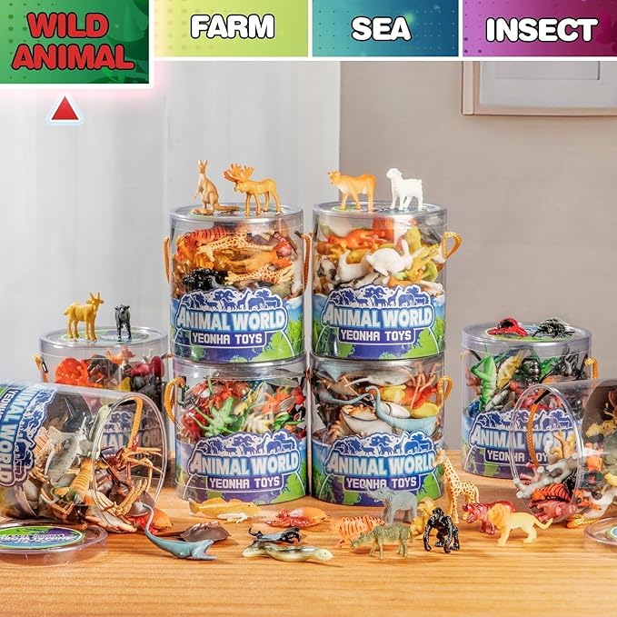 Set de 60 Piezas de Animales de Zoológico Miniaturas Yeonha Toys miniatura 2