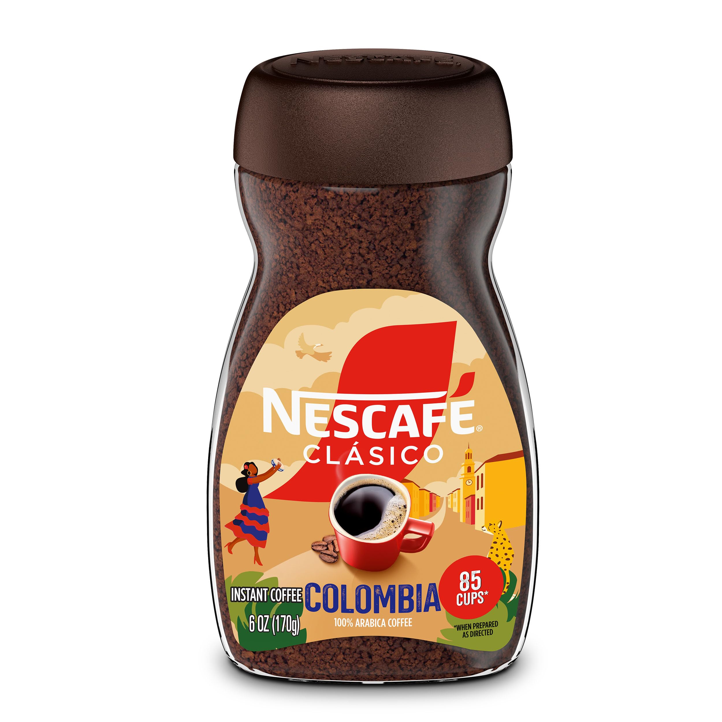 NESCAFÉ CLÁSICO Colombia, Medium Roast Instant Coffee, 6 oz. Jar