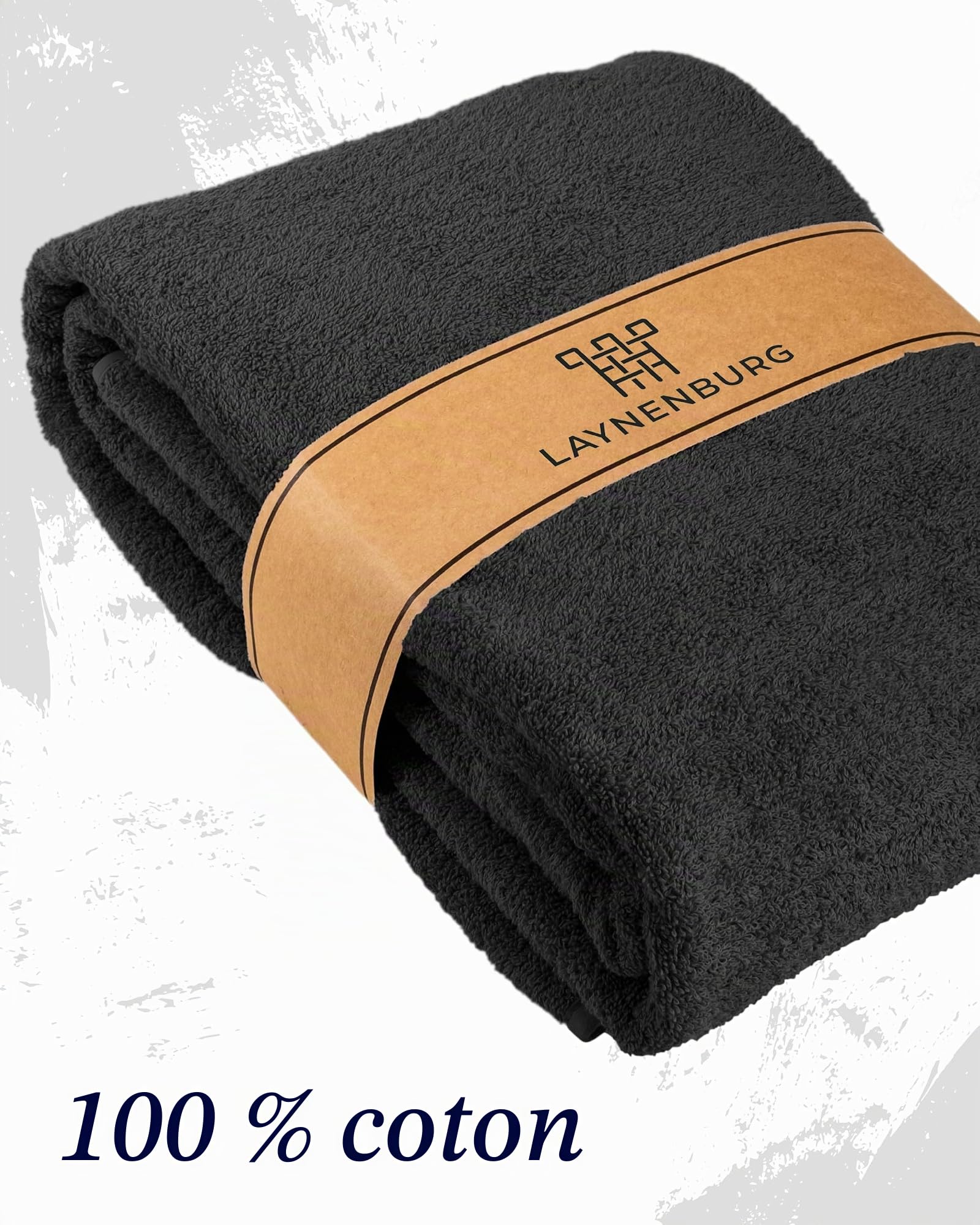 LAYNENBURG Couverture en éponge Premium 150 x 200 cm – 100% Coton – Douce, légère et rafraîchissante – pour Le canapé, Le lit, comme Serviette de Bain en Coton et en été - Anthracite