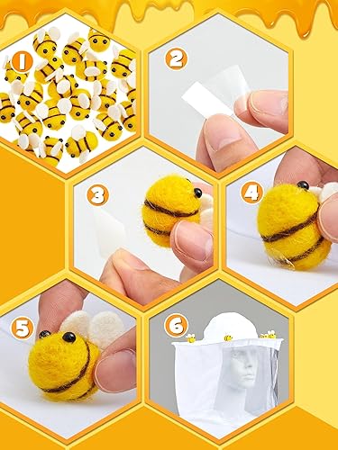 Miniatura 4 de Ramede Juego de 2 juegos de disfraz de abeja de Halloween, kit de chaqueta de apicultor de abeja, disfraz de apicultura, traje de apicultura,