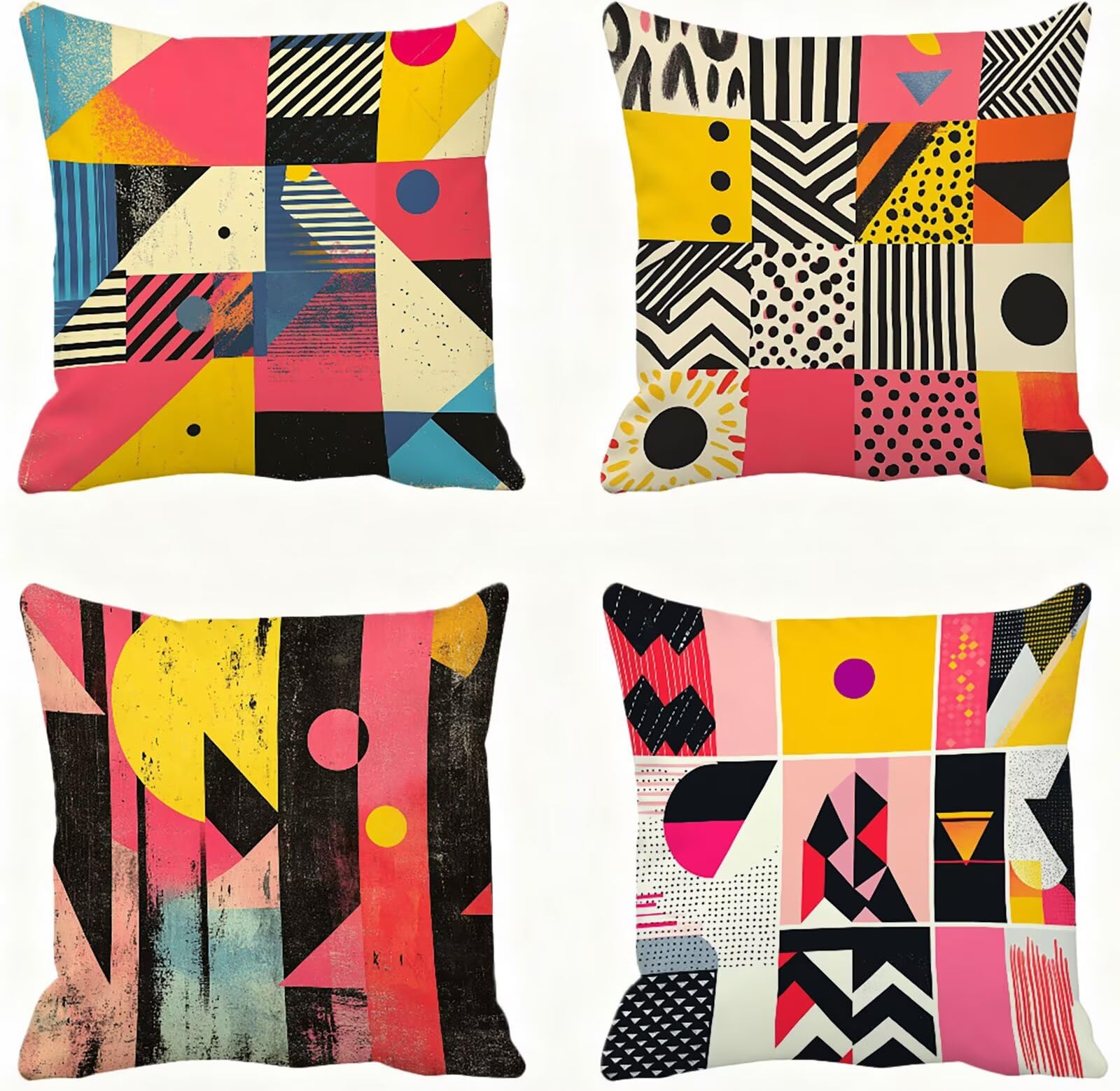 Vistoso Funda Cojin 65x65 GeometríA Funda Almohada 65x65 Cojines Sofa Súper Suave Fundas Cojines Decorativos Fundas Almohadas 4 Piezas Cervicales y Cuello, para Hogar Cama Salon Decoracion E - 919