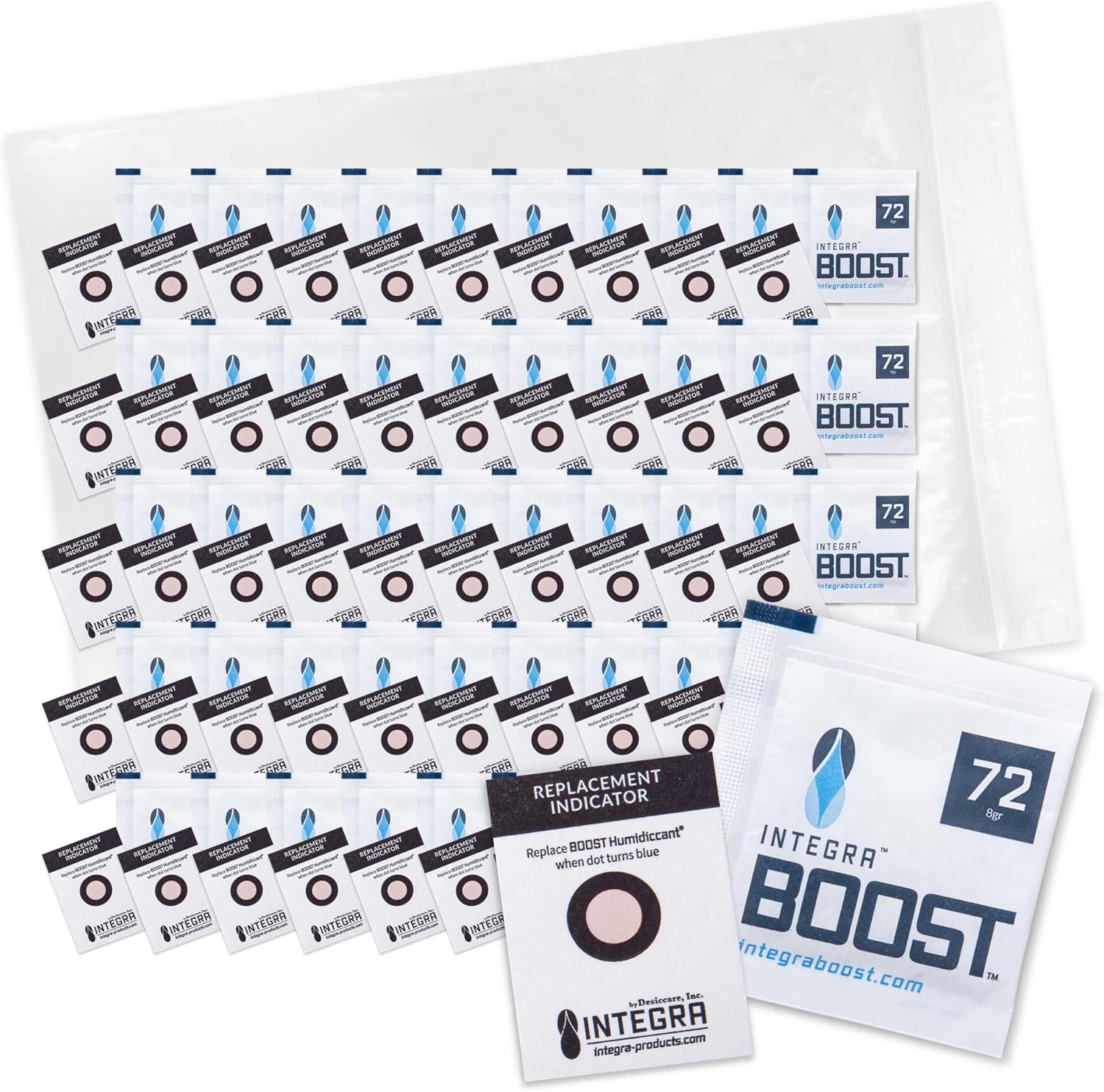 2-Way Humidity Control Pack - Preserve Flavor & Control Humidity at 72% RH - Moisture Absorber for Herbs, Spices & More - 8 Gram (Pack of 50)