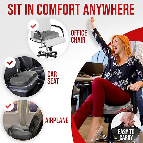 Miniatura 6 de FORTEM Cojín para asiento de silla (terciopelo, gris) + soporte lumbar