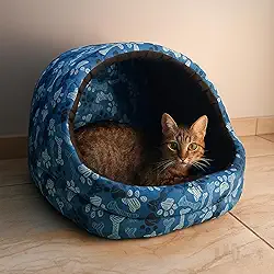 Cama Gato Ninho Toca Iglu Esconderijo Caminha Pet - Lillos Pet (Azul)
