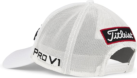 Titleist Tour Performance Mesh Golf Hat, White/Black