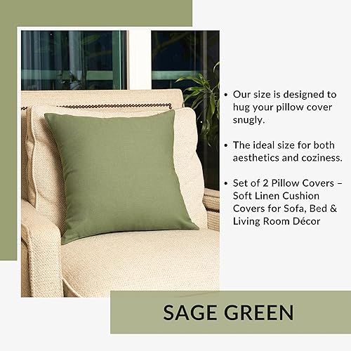 Vista 18 de RELY+ Juego de 2 fundas de almohada de algodón blancas de 18 x 18 pulgadas, fundas cuadradas con cremallera para sofá, sala de estar, fundas Blanco