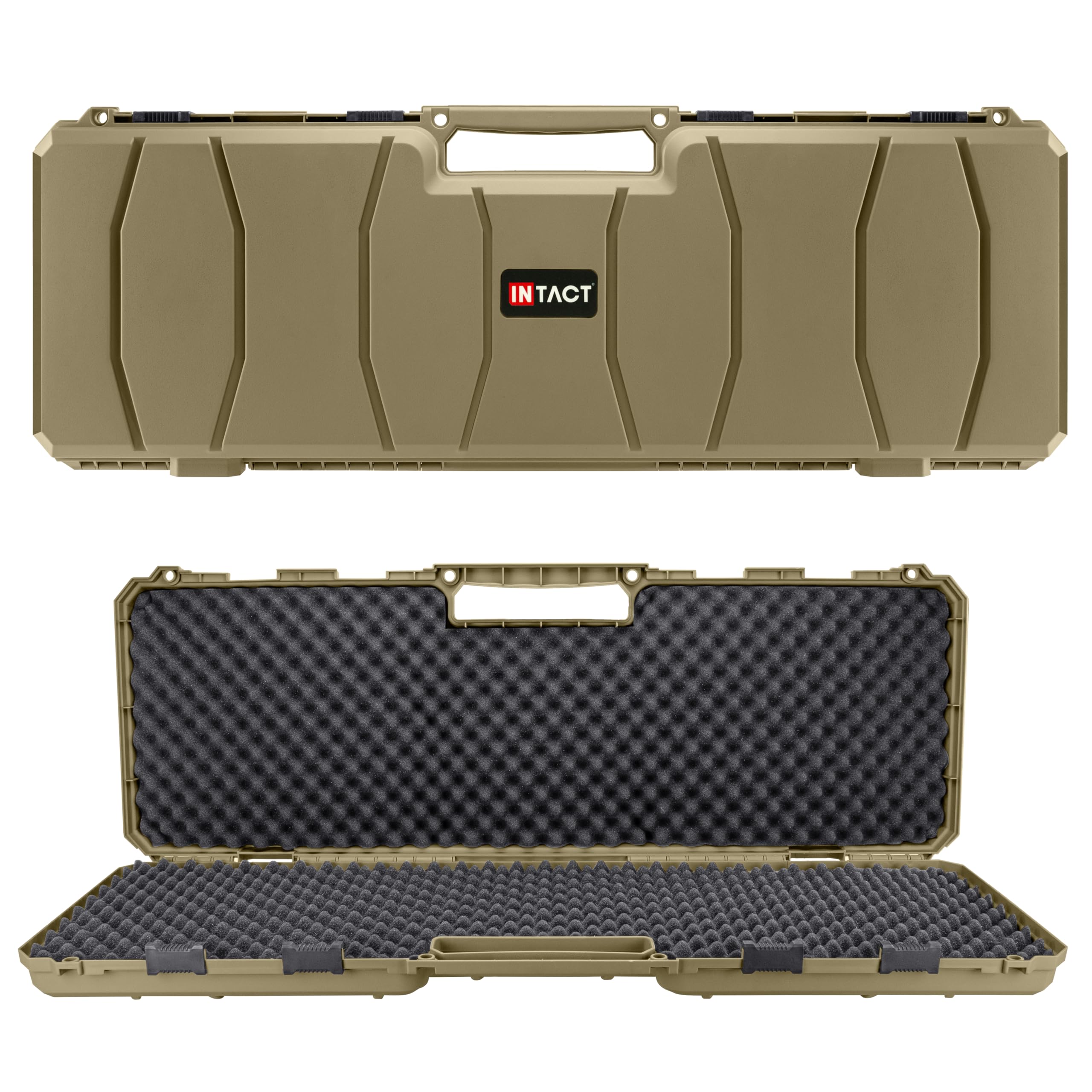 Eylar 39 Inch Intact Series Hard Shell Rifle Case, Lightweight and Durable Stacker Design with Foam (Dark Earth)