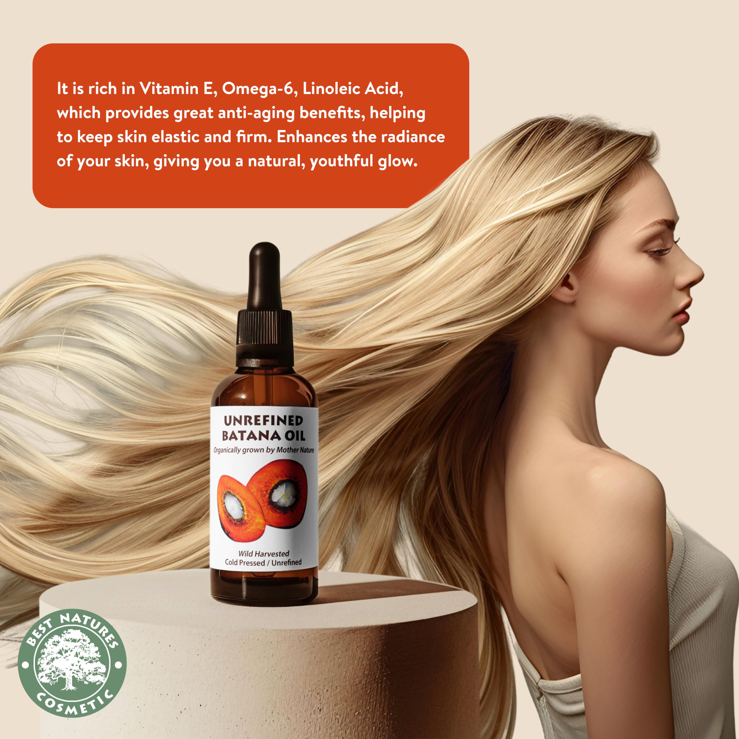 Best Nature’s Cosmetics 100% Batana Oil, Pure & Natural Hair and Scalp Care from Honduras, Cold-Pressed, Unrefined - Image 3