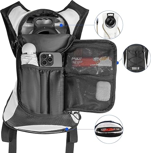 Miniatura 5 de OUTSKIRT Hydration Backpack with 2L Water Bladder, Lightweight and Breathable Running Hydration Pack, Water Backpack for Hiking, Cycling, Trail