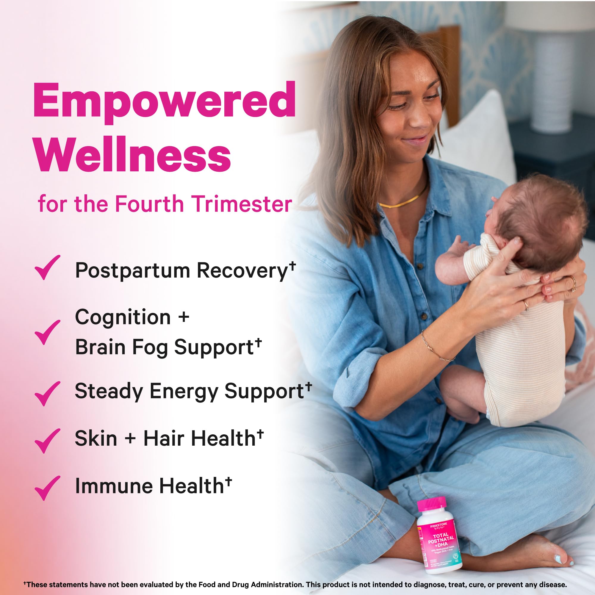Pink Stork Total Postnatal + DHA with Iron, 60 Capsules, Mint — Amazon image 3
