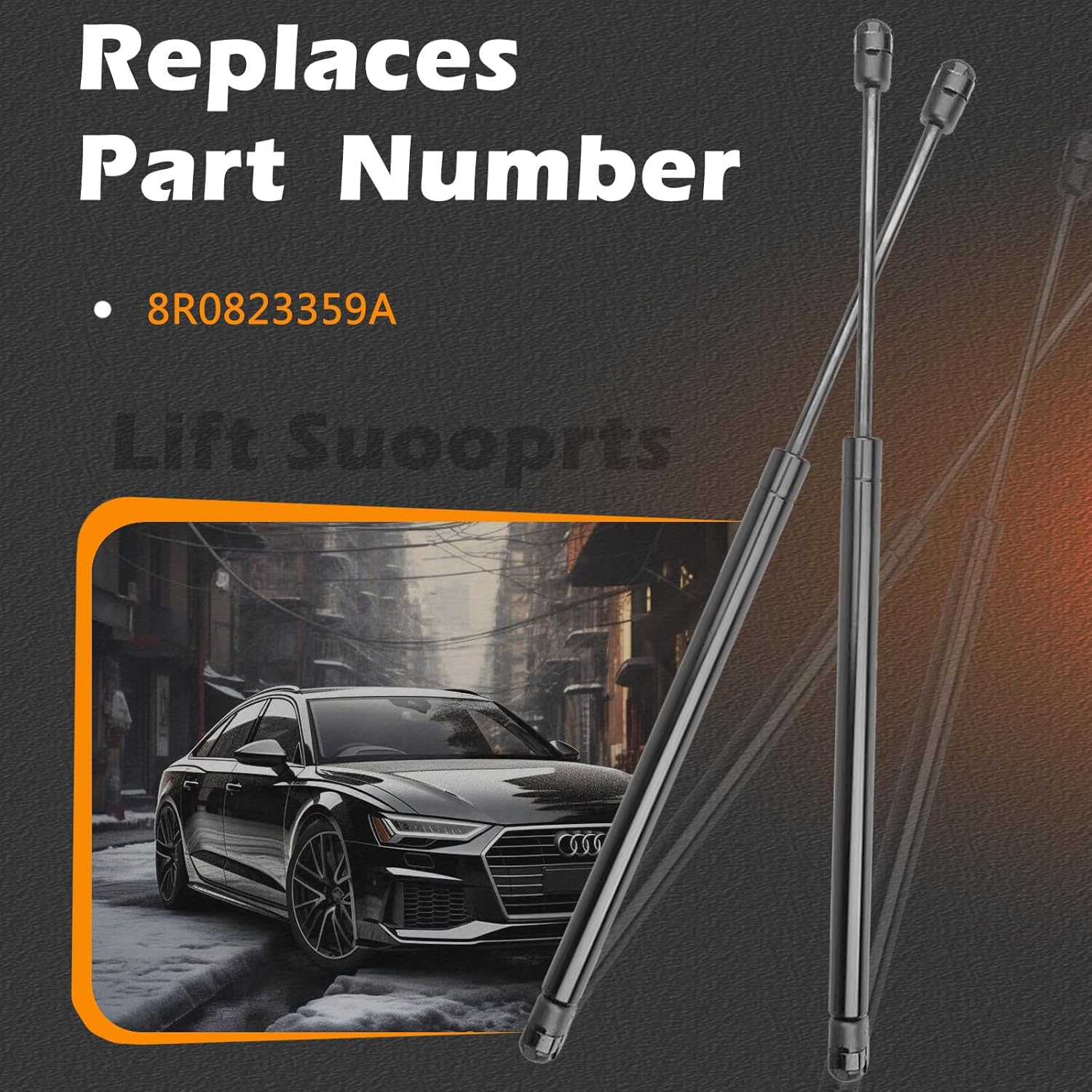 12.03 in 2Pcs Hood Lift Support Struts Gas Spring Shocks Rod Compatible with Audi Q5 2009-2017/2014-2017 SQ5 Replaces # 8R0823359A (Note : w/o Power Liftgate, 4 Door Sport Utility)