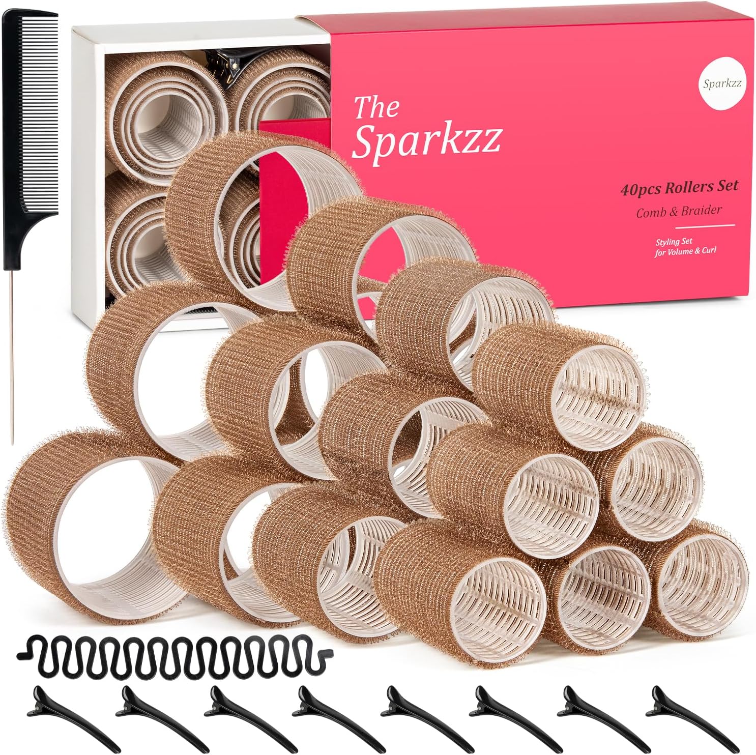 Blue Self Grip Hair Rollers, Heatless Hair Roller Sets