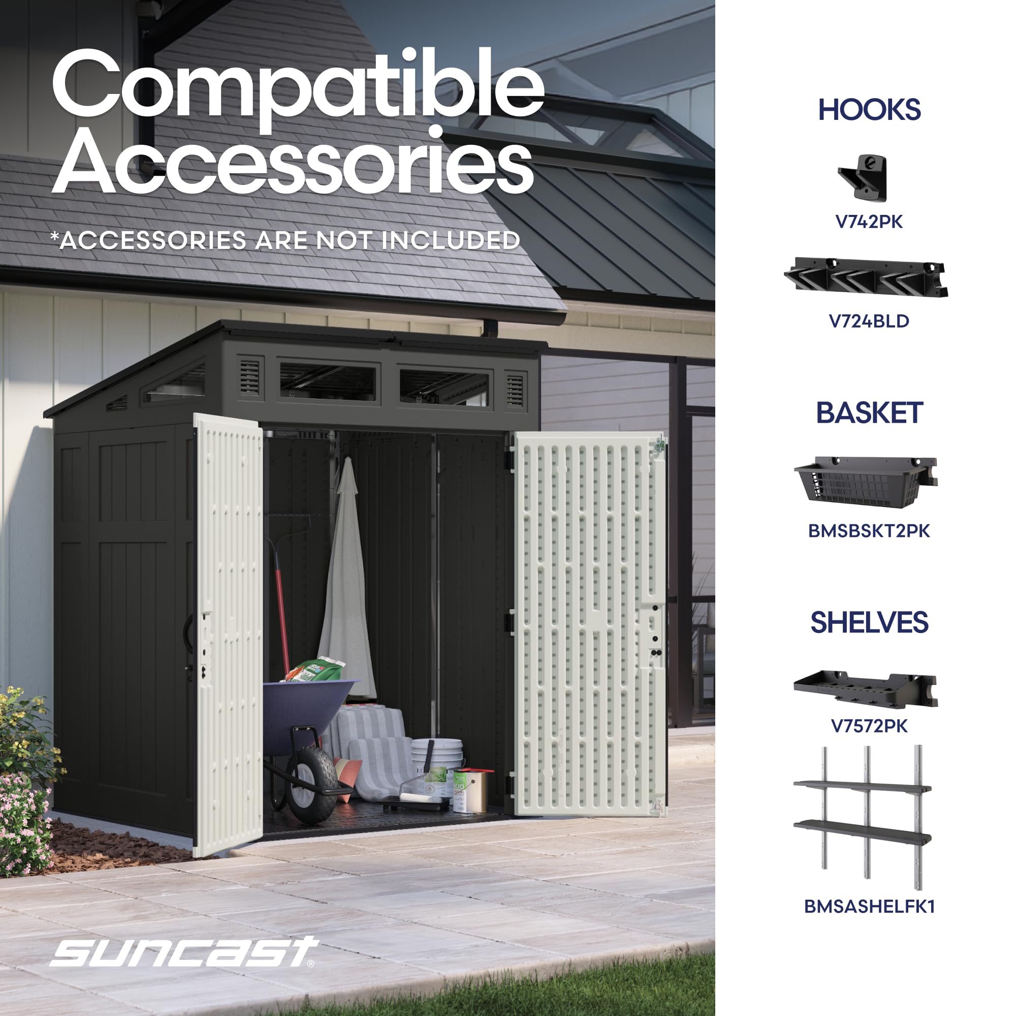 Amazon.com : Suncast 6' x 5' Modernist Storage Shed, 200 Cu Ft
